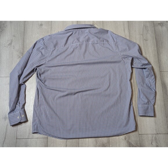 UNTUCKIT Mens Sz 3XL XXXL Blue  Purple White Gingham Check Long-Sleeve Button-Up - Picture 6 of 12